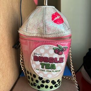 Betsey Johnson Pink and Gold Crossbody Bag